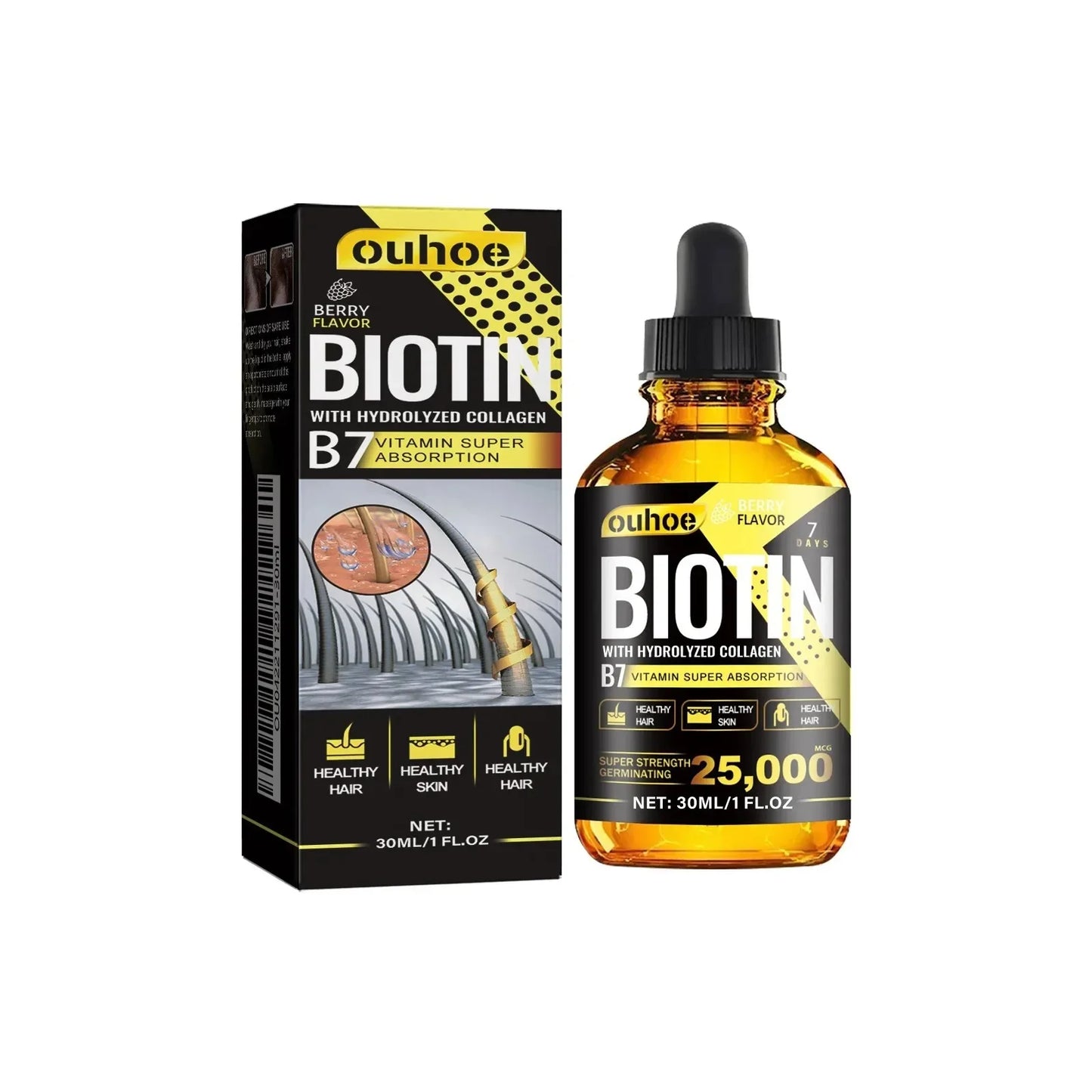 Collagen B7 Vitamin Hair Growth Essential Oil Prevent Hair Loss And Nourish With Essential Oil Scalp Treatment Set For Men Women Peaceful Pleasures Health and Wellness 1pc