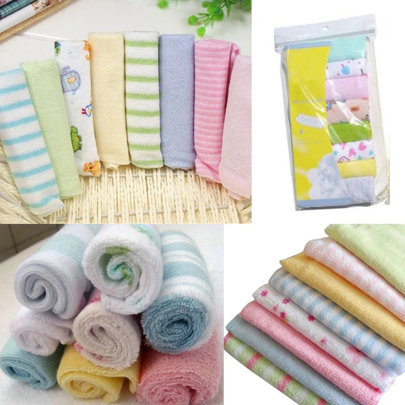 8-Pack Baby Washcloths | Soft Organic Cotton Newborn Face Wipes