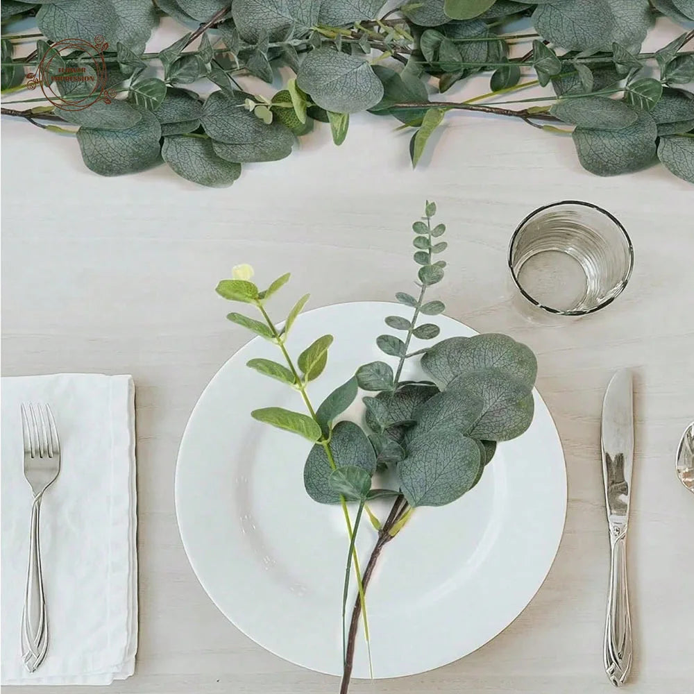 30pcs Artificial Eucalyptus Stems with Berries | Faux Greenery