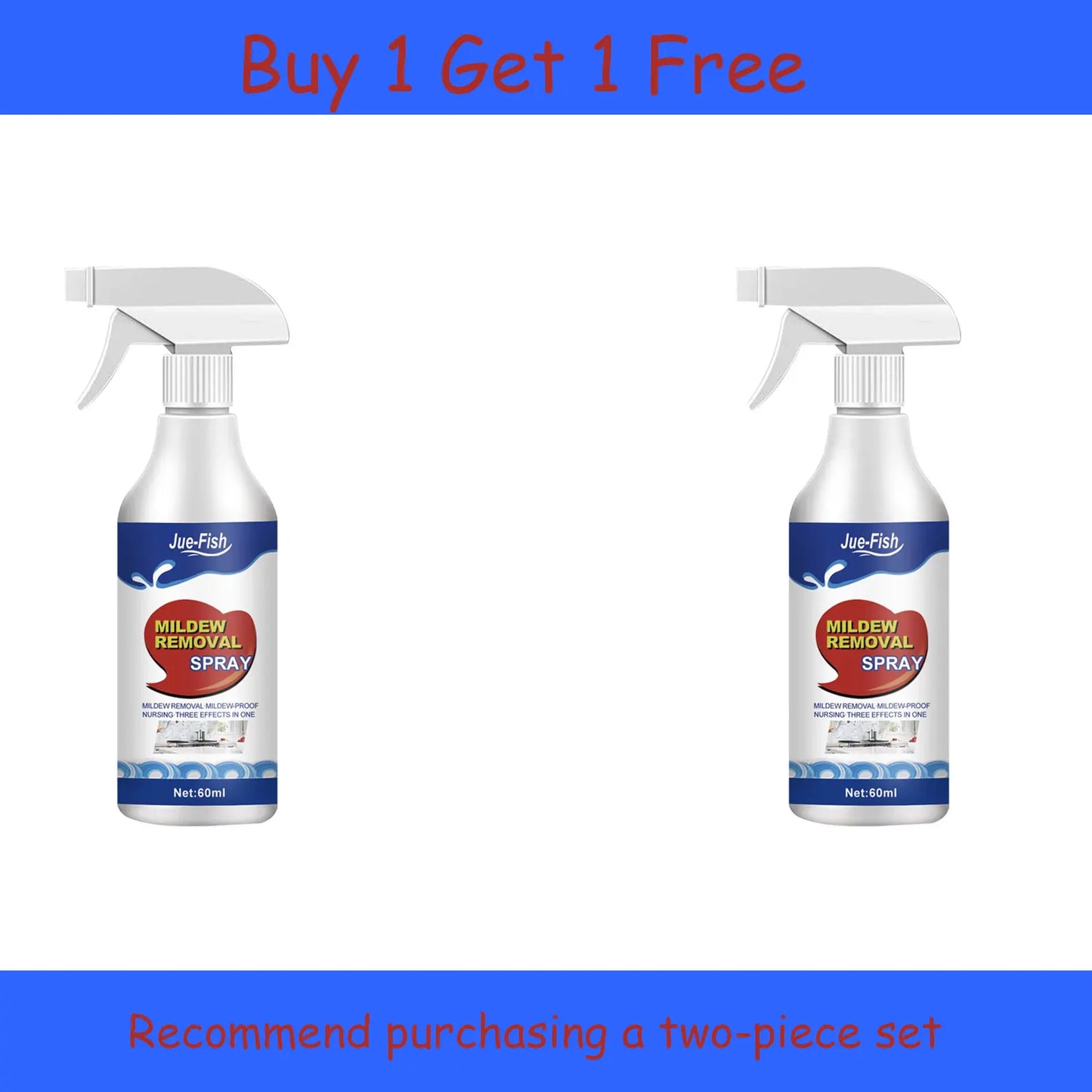 Jue-Fish Mold & Mildew Remover Spray 60ml | Tiles, Walls & Bath