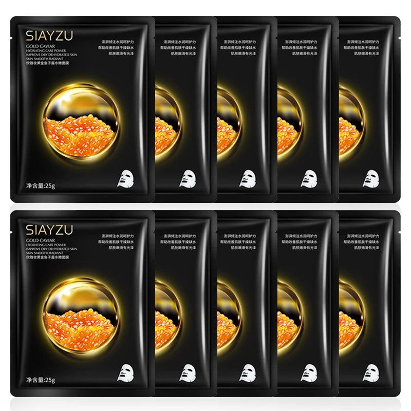 Golden Caviar Face Mask Sheets – Anti-Aging & Moisturizing 10pk