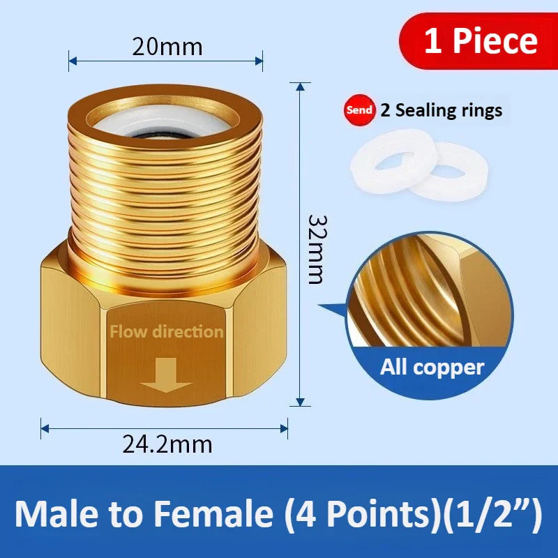 Copper 1/2" One-Way Check Valve – Anti-Backflow Threaded