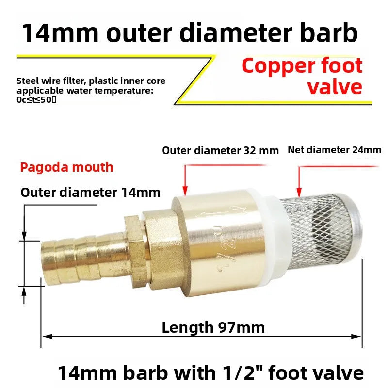 Copper Bottom Valve Filter Screen Anti-Backflow Check Valve