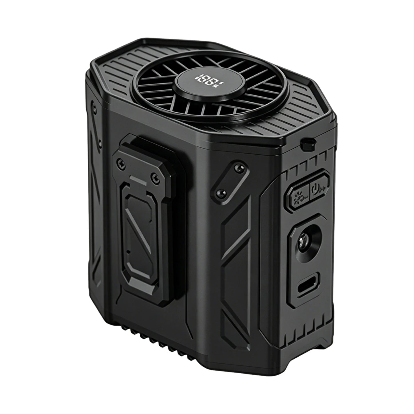 Rechargeable Waist Clip Fan 100 Gears Strong Cooling Hanging Neck Fan Hand Free Waist-Mounted Fans for Outdoor Work Travel Peaceful Pleasures Health and Wellness Black