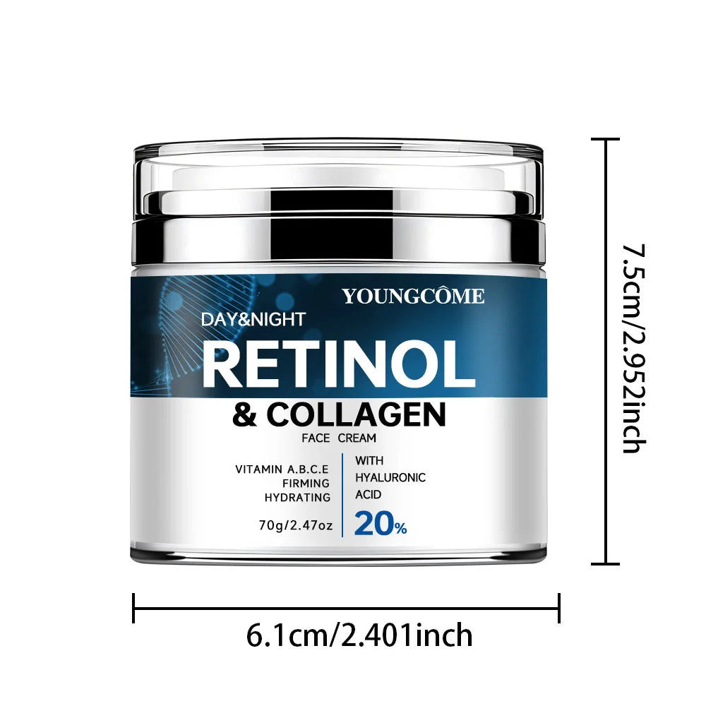 Retinol Collagen Face Cream Moisturiser Facial Anti aging Whitening Skin Care Repair Fade Fine Lines Whitening Skin Shrink Pore Peaceful Pleasures Health and Wellness 70g