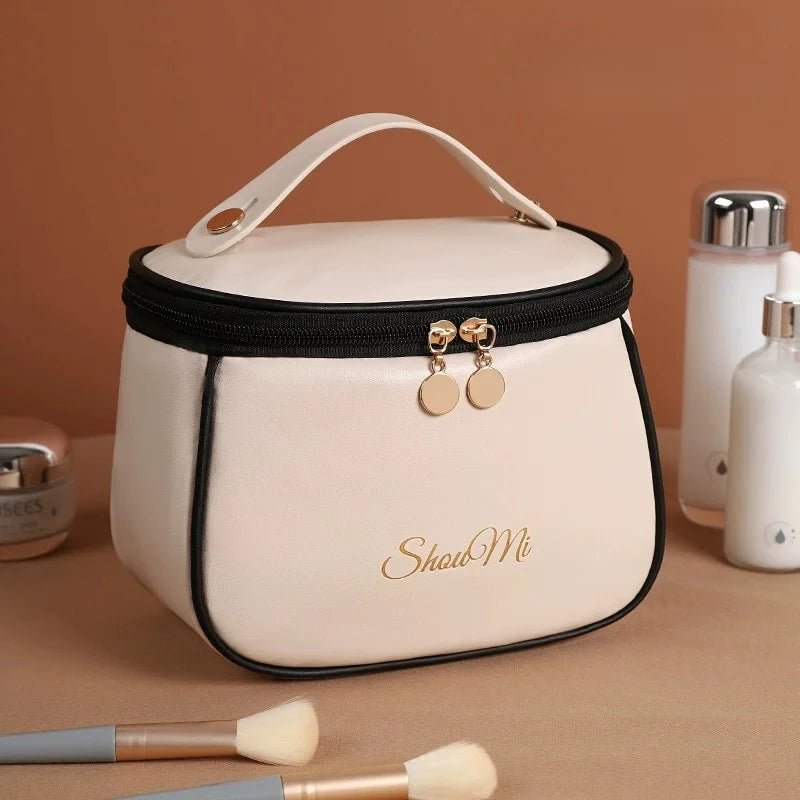 Large Waterproof Travel Makeup Bag with Handle & Divider