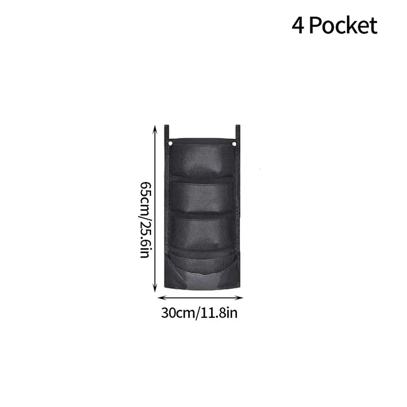 Vertical Felt Bag Planting Bag Greening Plant Wall Cultivation Bag Seedling Bag Plant Wall Hanging Bag Peaceful Pleasures Health and Wellness 1pc 4Pocket 65x30CM