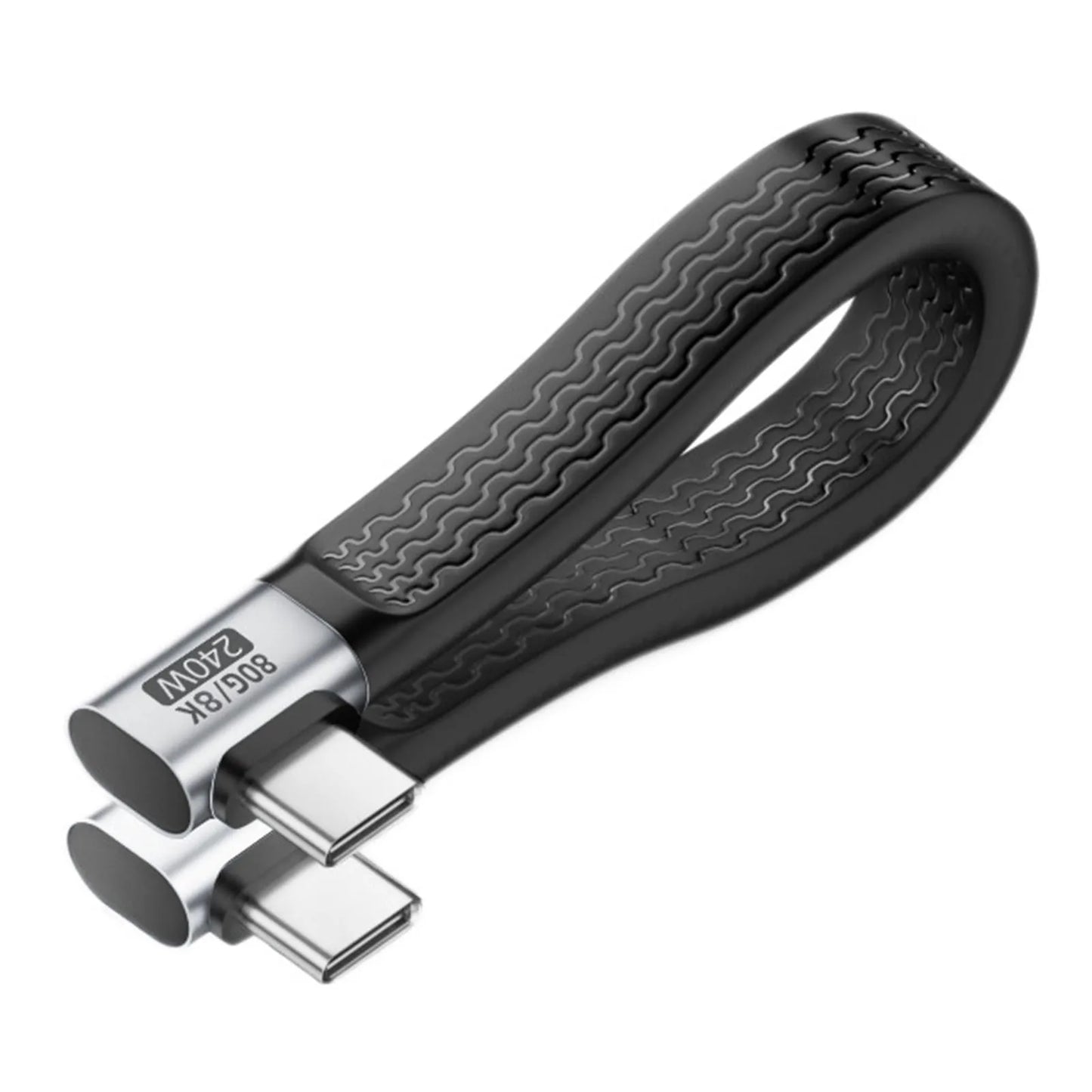 USB4 Type-C Flat Cable 240W 80Gbps 8K 60Hz – 13cm Short