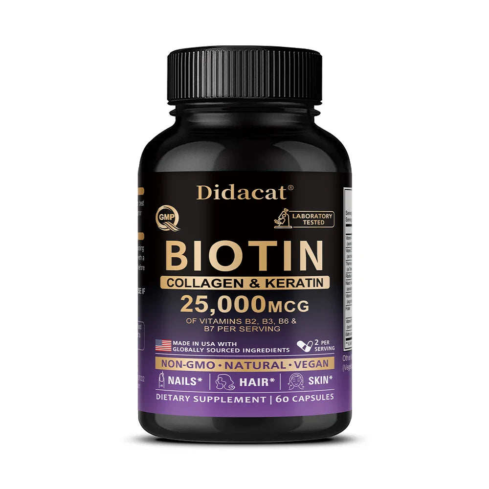 Biotin 25000 mcg + Collagen & Keratin – Hair, Skin & Nails