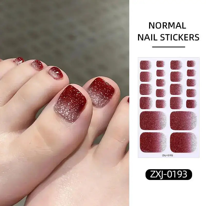 Glitter Toenail Polish Strips – Self-Adhesive Nail Wraps Nail Care Peaceful Pleasures Health and Wellness J