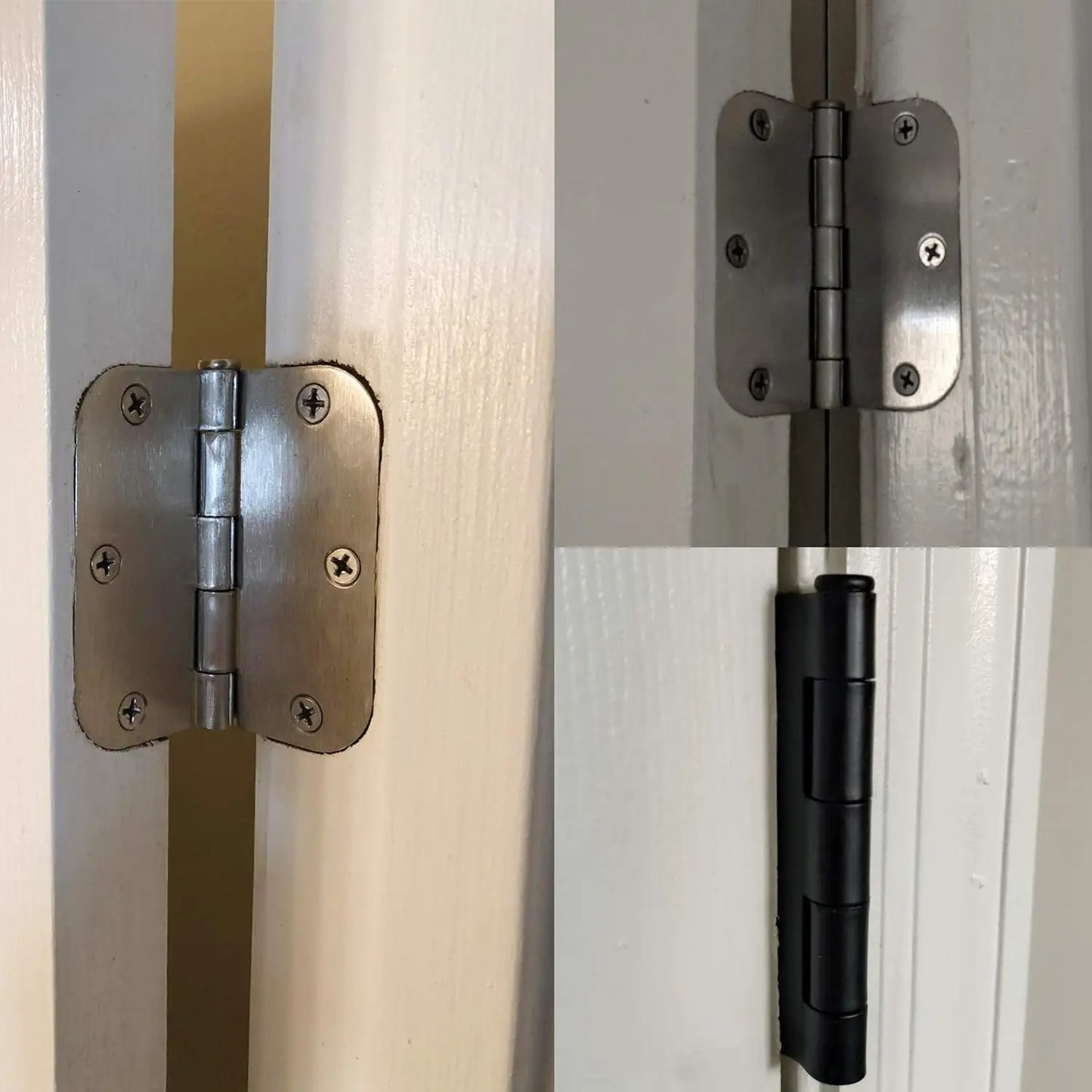 Round Matte Black Door Hinges 5 8 Radius Internal 3 1 2 Flat Iron