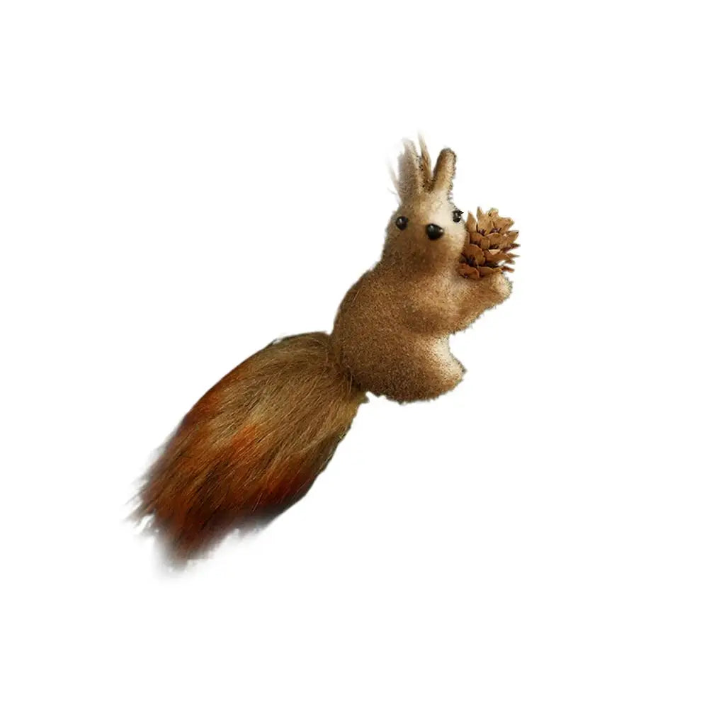 1Pcs Cute Squirrel Doll Ornament Realistic Squirrel Ornament Christmas Decorations Christmas Tree Pendant Home Decoration Peaceful Pleasures Health and Wellness F