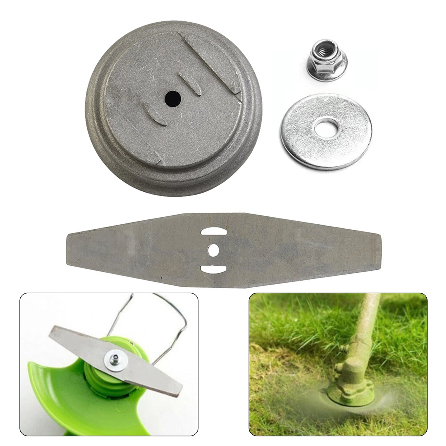 4 Metal Saw Blades Plastic Cover Accessory Lawn Mower Blade Mounting
