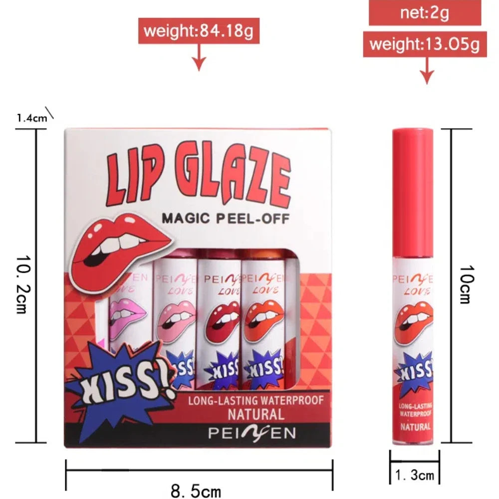 6-Color Peel Off Lip Tint Set – Waterproof Matte Lip Stain