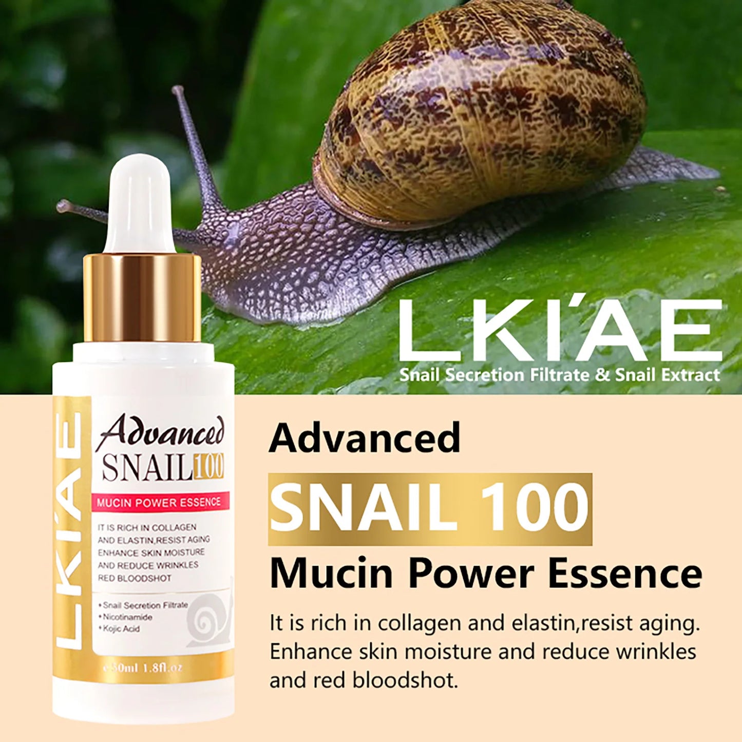 AILKE Snail Mucin Brightening Essence + Collagen | 50ml