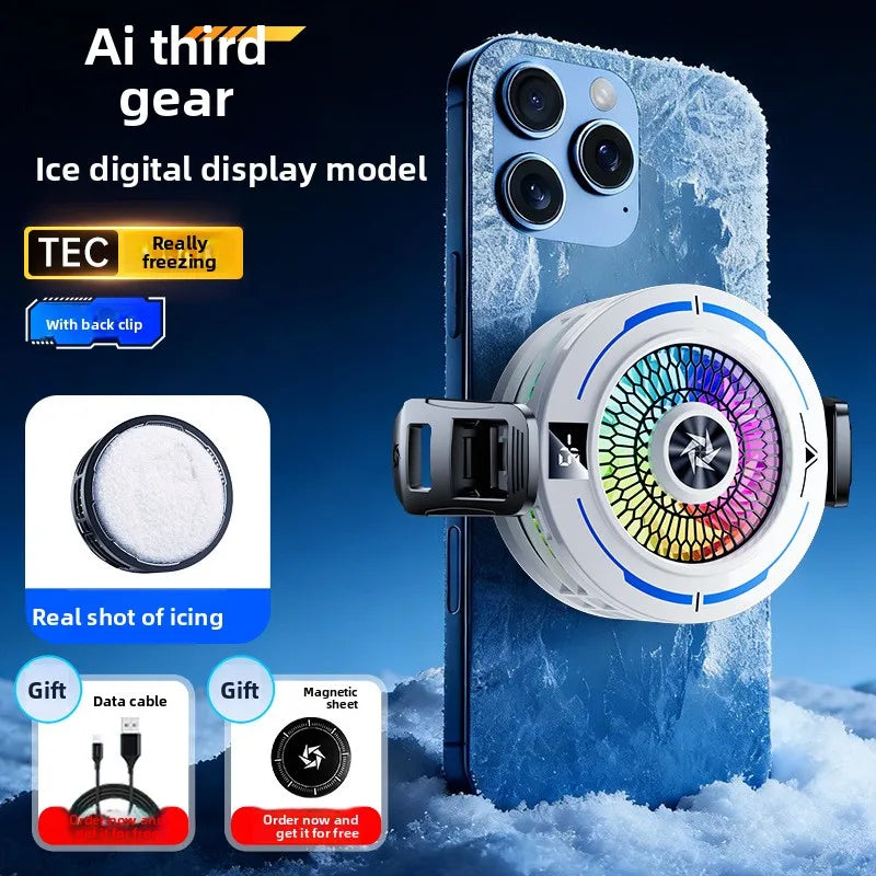 phone radiator fan gaming portable phone cooling fan for mobile cooler magnetic cell phone cooler for phone gaming phone cooler Peaceful Pleasures Health and Wellness White