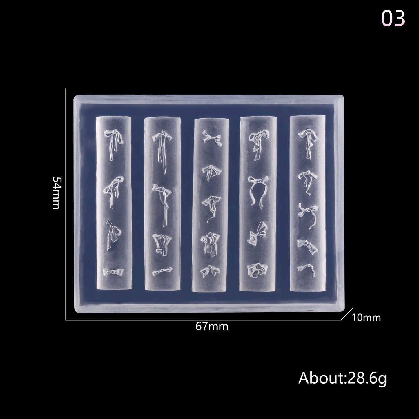 3D Bow Nail Art Silicone Mold – Reusable Ribbon Bowknot Charm