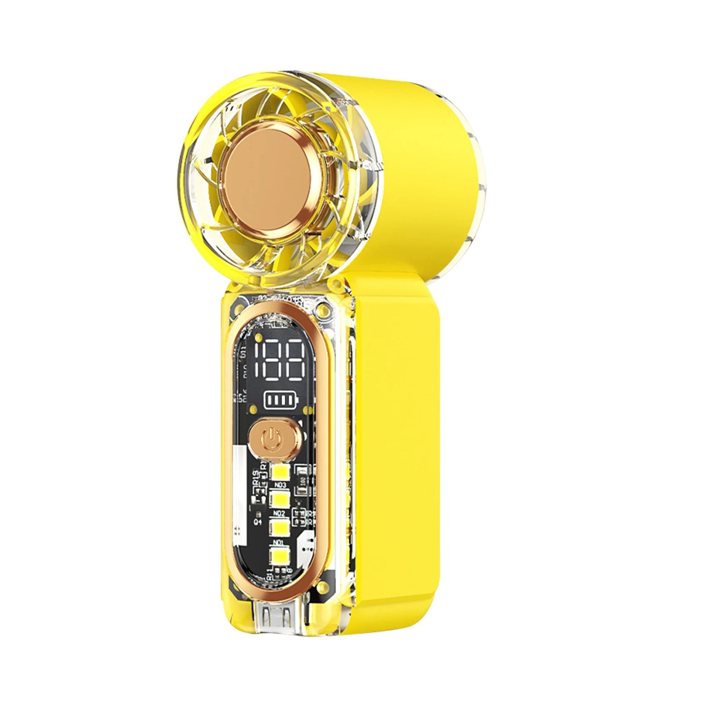 Personal Mini Air Cannon Fan Type-C Rechangable Ice Feeling Handheld Fan Mini Personal Pocket Fans for Travel/Summer/Concerts Peaceful Pleasures Health and Wellness Yellow