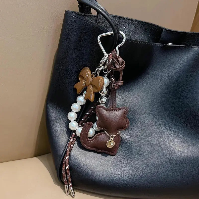 Black Cat Keychain Bag Charm Pendant | Cute Backpack Gift