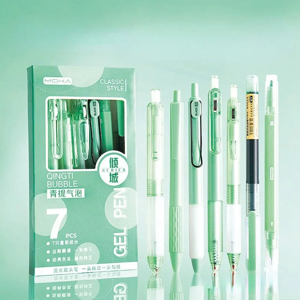 Korean ST Nib Press Gel Pen 0.5mm Black Ink Signature Pen Writing Smoothly Quick-Drying Ballpoint Pen Office Peaceful Pleasures Health and Wellness G