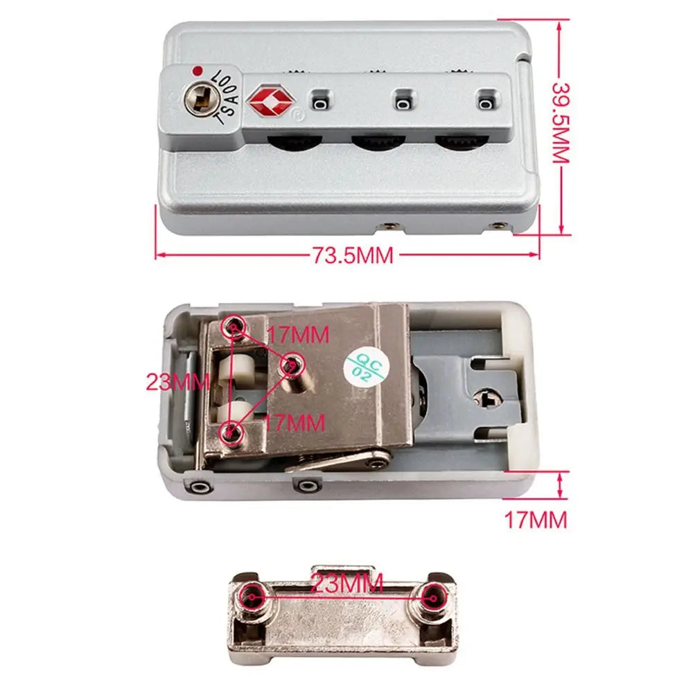 TSA 3-Digit Combination Padlock for Luggage & Suitcases