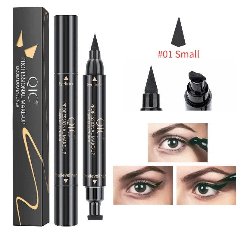 QIC 2-in-1 Stamp Eyeliner Pen – Cat Eye Waterproof Quick Dry