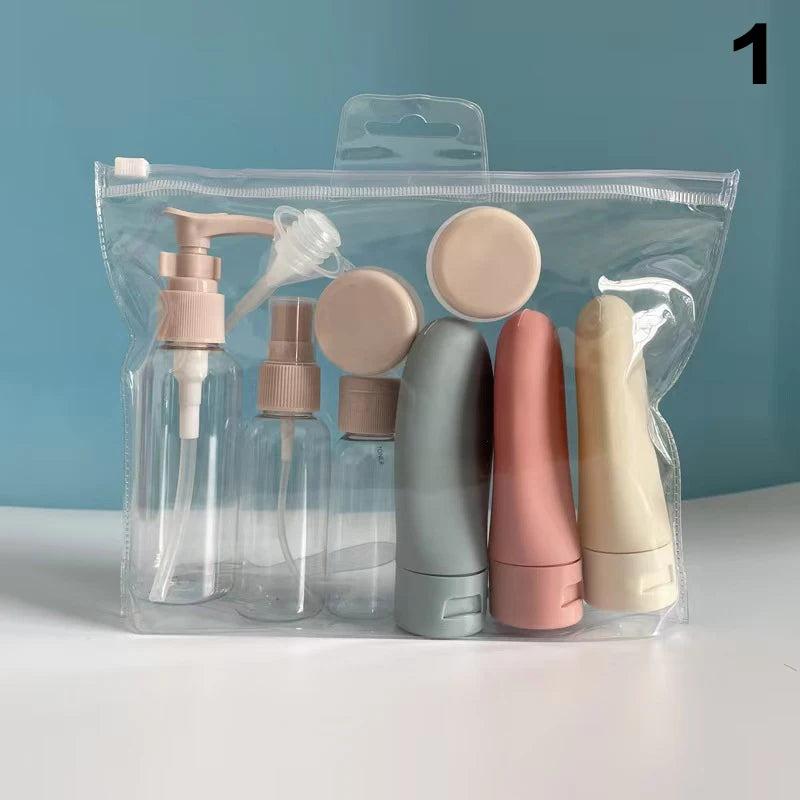 11-Piece Refillable Travel Bottles Set for Toiletries & Cosmetics
