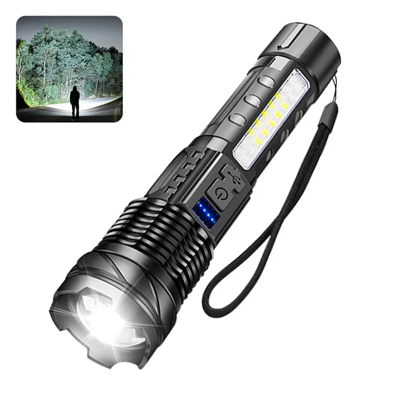 KDULIT LED Tactical Flashlight – 2300 Lumen, Zoom, USB Rechargeable