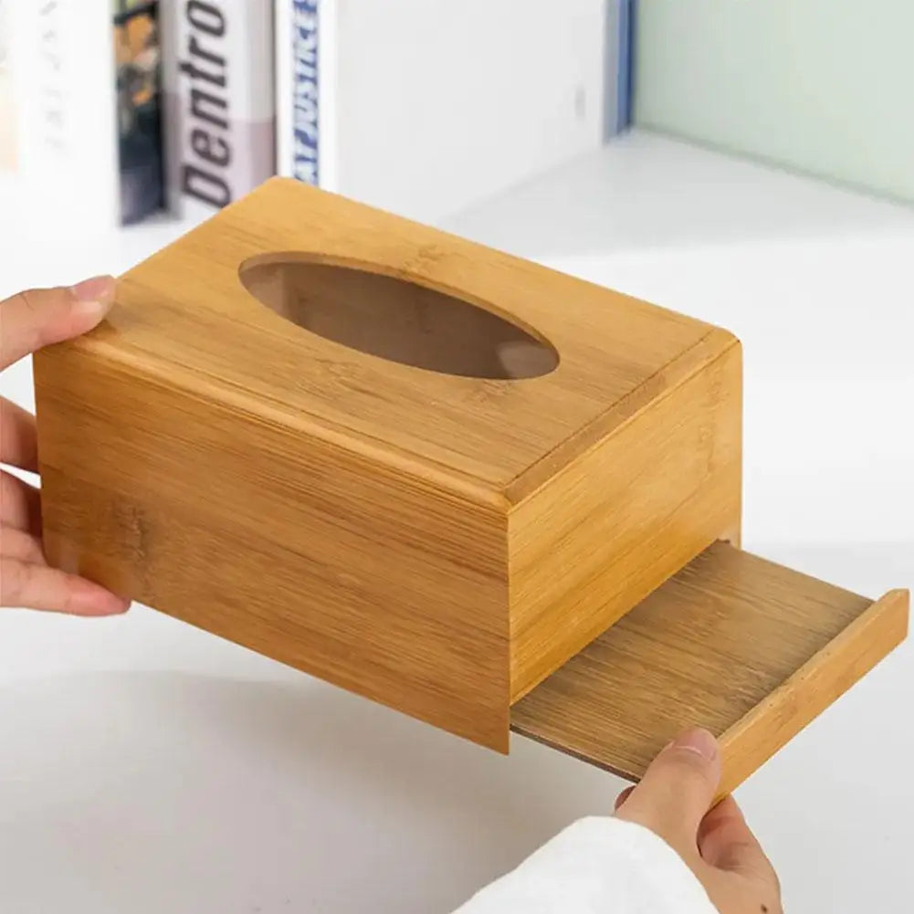 Bamboo Tissue Box Cover 23x12cm | Wooden Napkin Holder