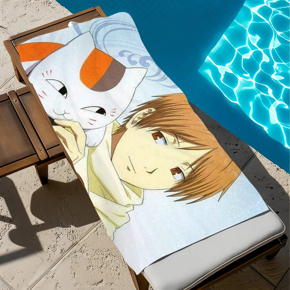 Natsume Yuujinchou Anime Cat Quick-Dry Beach Towel | 11 Sizes Anime Beach Towel Peaceful Pleasures Health and Wellness z8 STJ40x70CM