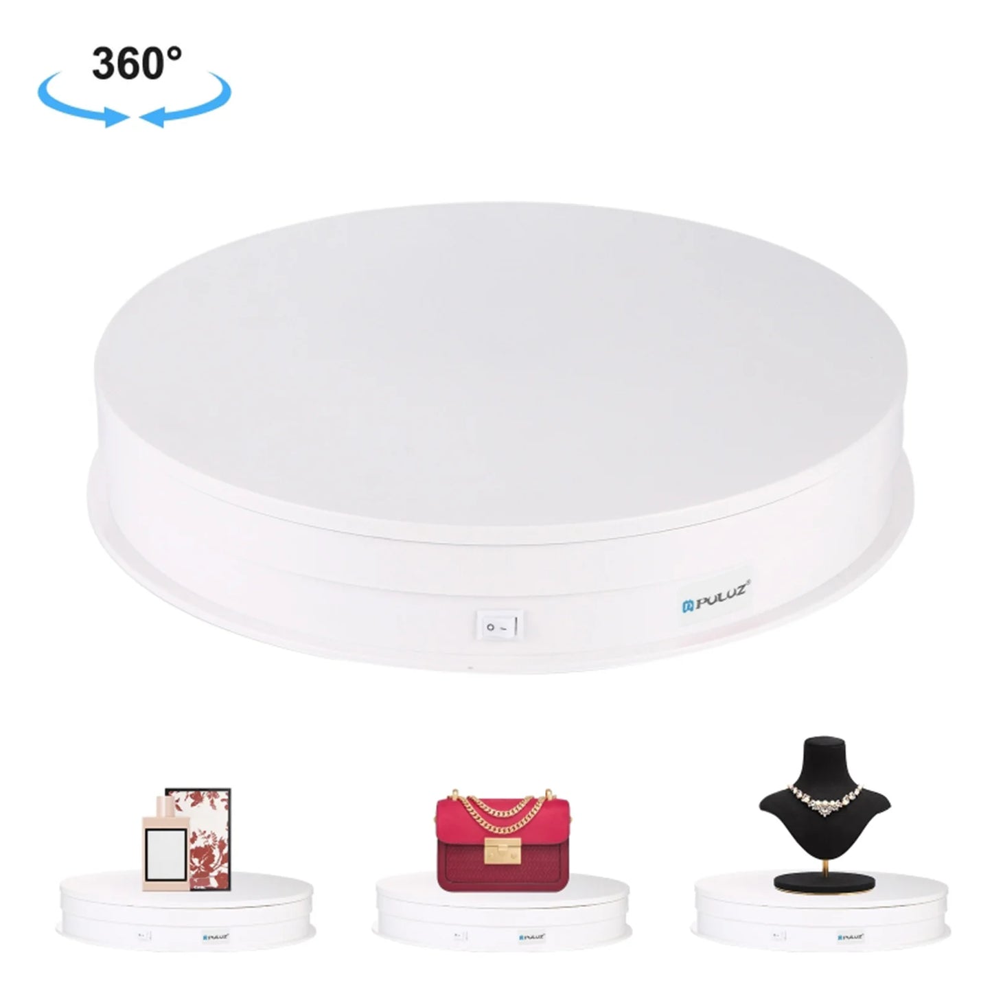 PULUZ Adjusting Speed USB Electric Rotating Turntable Display Stand Video Shootings Props Turntable for Photography Peaceful Pleasures Health and Wellness WHITE
