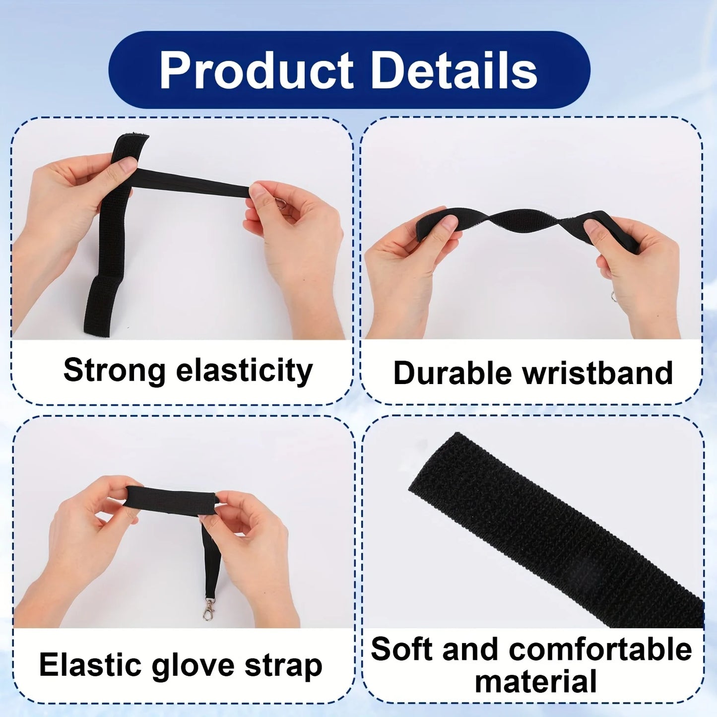 2pcs Adjustable Ski Glove Safety Wrist Straps, Durable Glove Tether with Keychain, Must-Have Accessory for Outdoor Winter Sports Peaceful Pleasures Health and Wellness