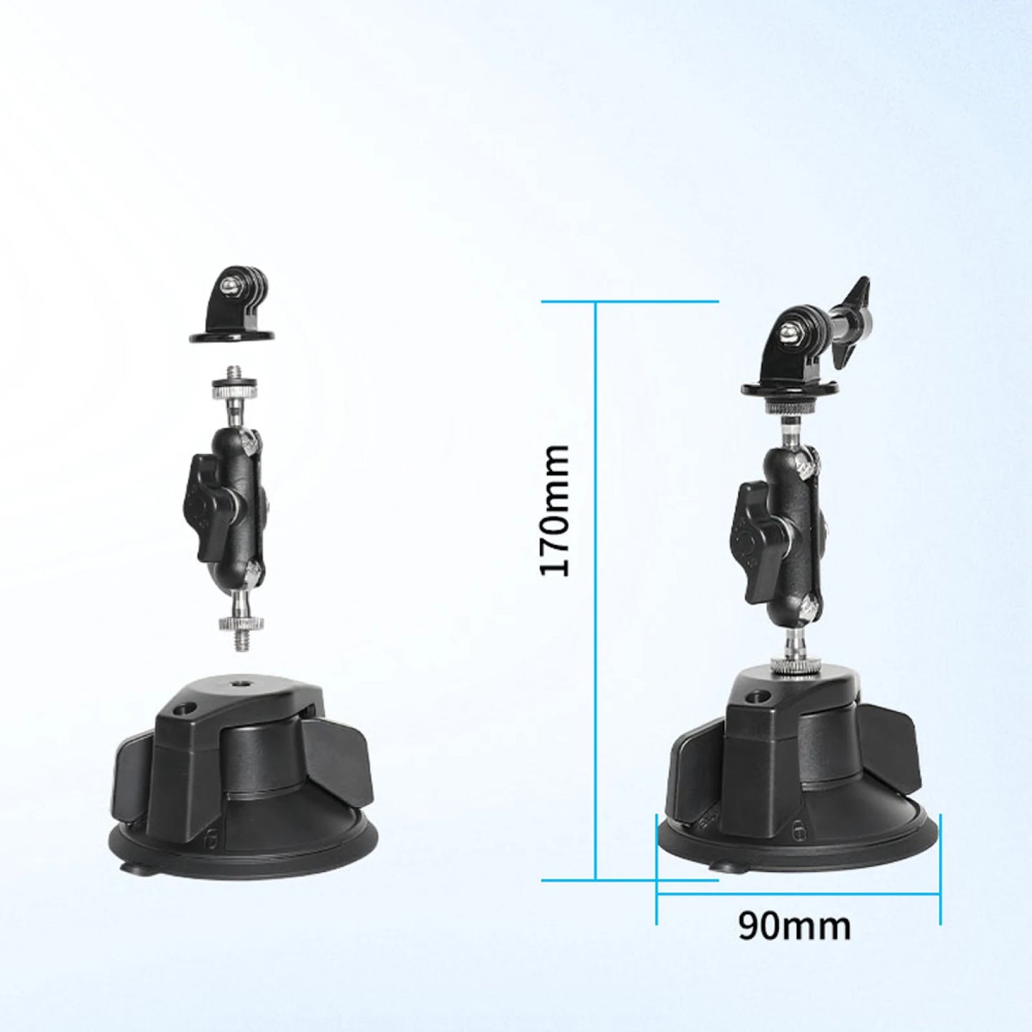 Multi-Surface Compatibility Stable Under Load Suitable For Insta360 Go Ultra Camera Vehicle Suction Cup Mount Accessory Peaceful Pleasures Health and Wellness