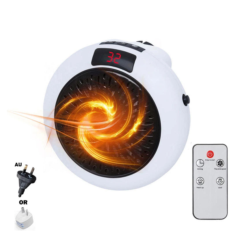 Electric Heater Portable Ptc Ceramic Hot Air Fan Household Desktop Wall Mounted Round Home Mini Appliances Winter Heater Peaceful Pleasures Health and Wellness MULTI