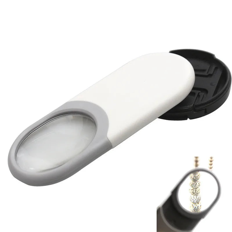 10X Mini Pocket Jewelry Loupe Pull Type Magnifier with Led Light reading Magnifier Ultra-Thin Magnifying Mirror Repair Peaceful Pleasures Health and Wellness