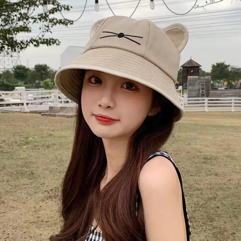 Cat Ear Bucket Hat – Women's Wide Brim UV Sun Hat