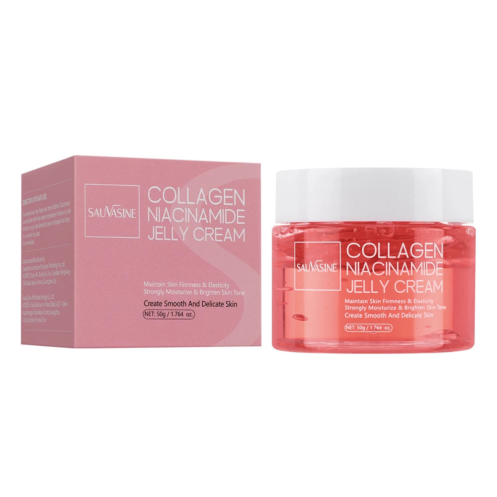 Collagen Face Moisturizer, Niacinamide & Hyaluronic Acid Cream, Hydrating Brightening Firming Day Night Gel Cream for Dull Skin Peaceful Pleasures Health and Wellness 1 piece