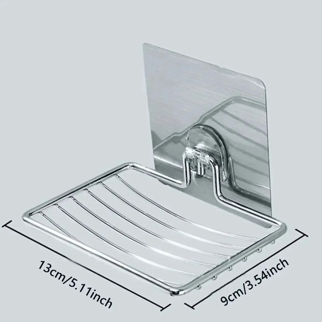 Stainless Steel Wall Soap Rack | No-Drill Drain Holder