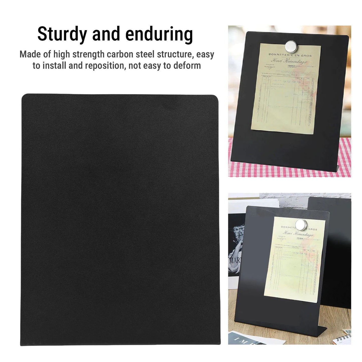 Black Magnetic Metal Bulletin Board | Tabletop Memo Display