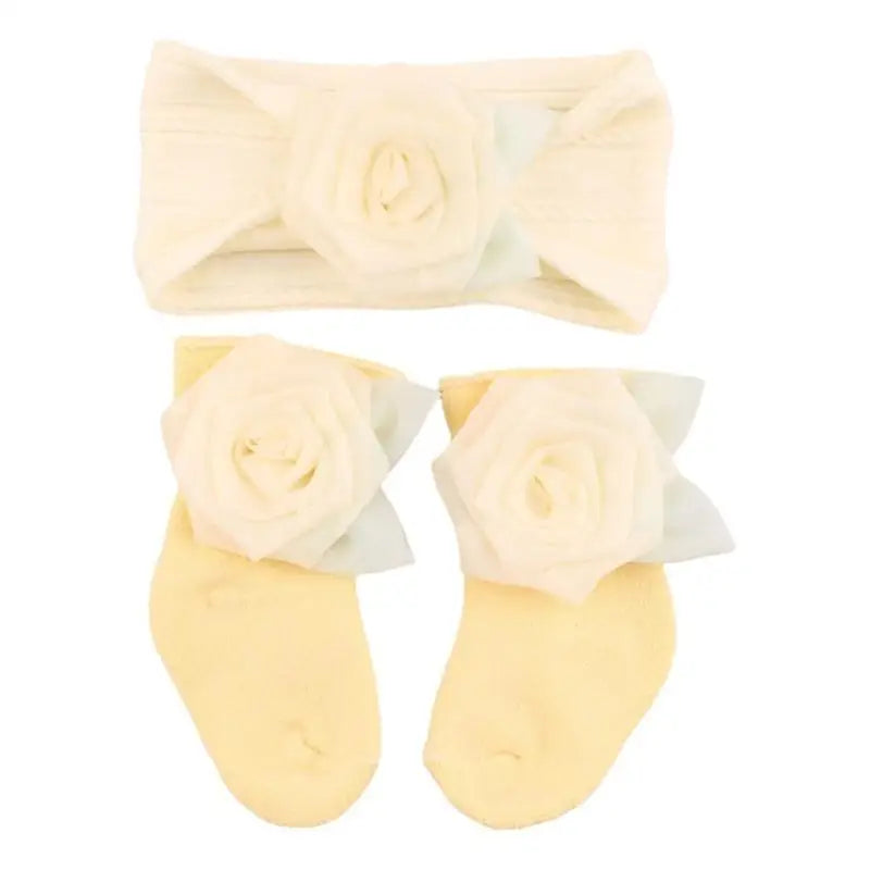 Newborn Baby Socks & Headband Set | Unisex 0–1 Year