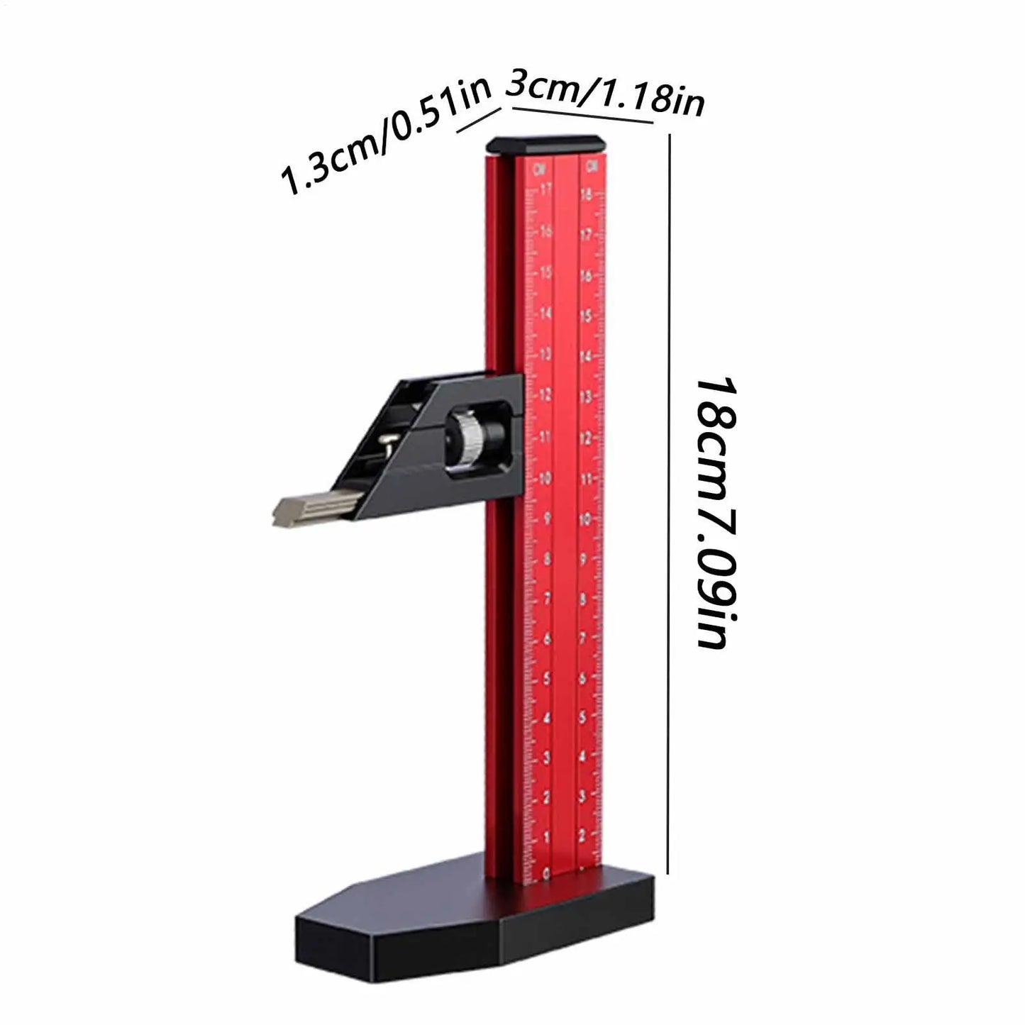 Aluminum Alloy Table Saw Height & Depth Gauge – 0–7 In