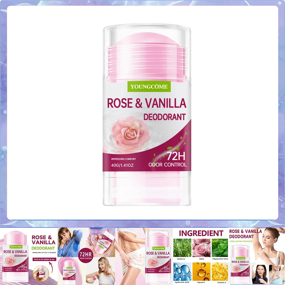 YOUNGCOME Rose Vanilla Deodorant Stick – Women's Antiperspirant