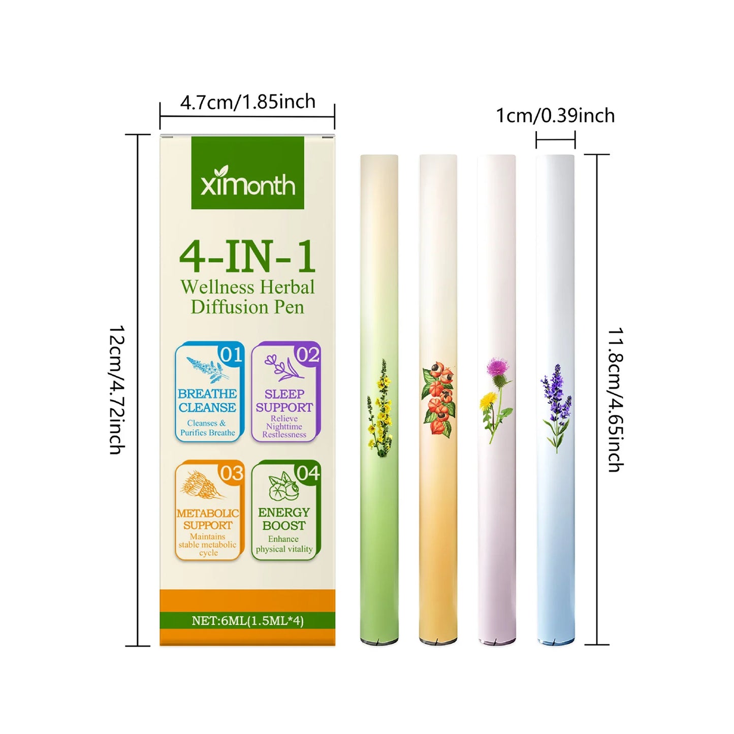 Herbals Combination Sticks Natural Aromatherapys Diffuser with Properties for Daily Use Peaceful Pleasures Health and Wellness