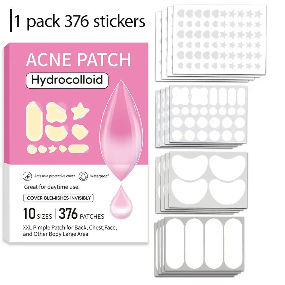 Hydrocolloid Pimple Patches – 5 Sizes, Bulk Pack Skin Care Peaceful Pleasures Health and Wellness 376pcs