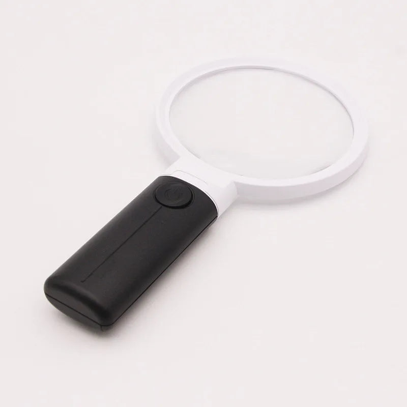 Magnifier with 4 Led Lights for High Magnification Reading, 10X 30X High-Definition 110Mm Large Mirror Magnifying Glass Peaceful Pleasures Health and Wellness black