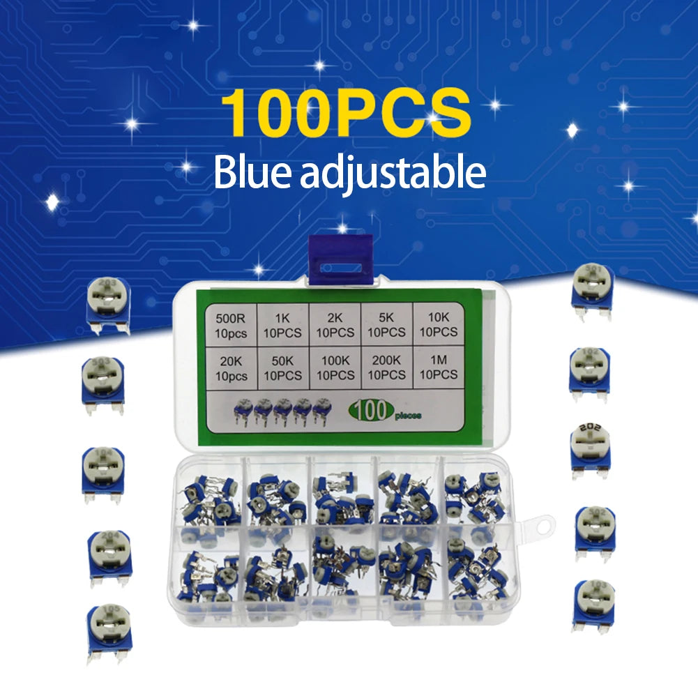 RM065 Trimpot Trimmer Potentiometer Assortment 10Value Variable