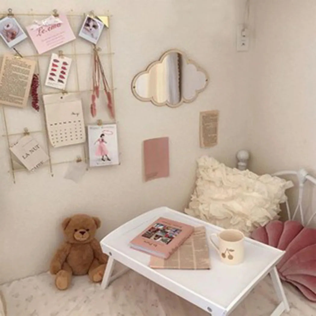 Cloud Shape Mirror 33 Wooden Frame Acrylic Makeup Nordic Sticker Cute
