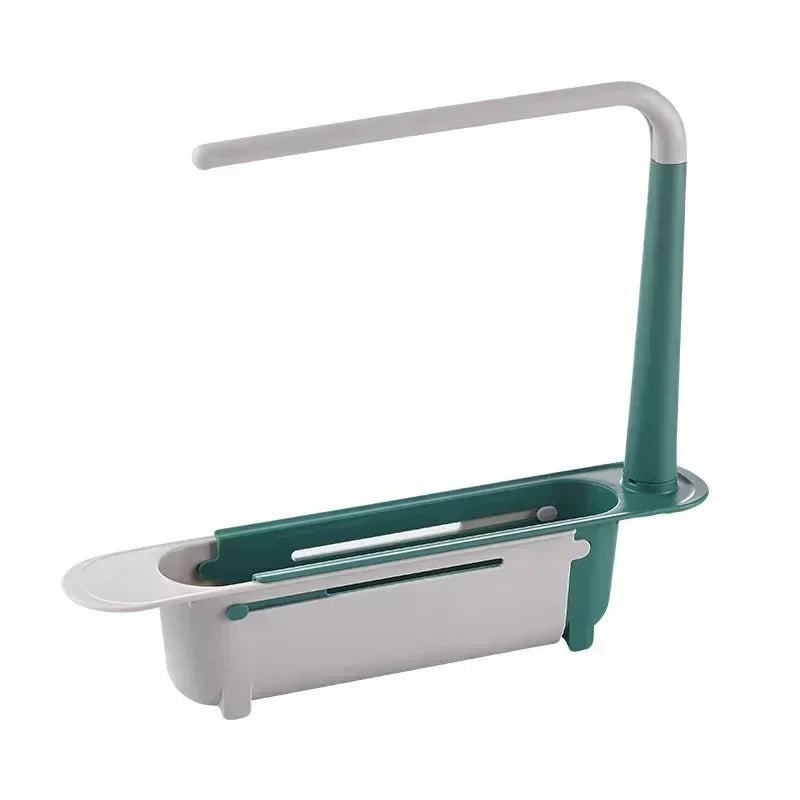 New Sink Drain Rack Storage Basket Kitchen Gadgets Telescopic Sink Shelf Sinks Organizer Soap Sponge Holder Accessories Tool Peaceful Pleasures Health and Wellness green