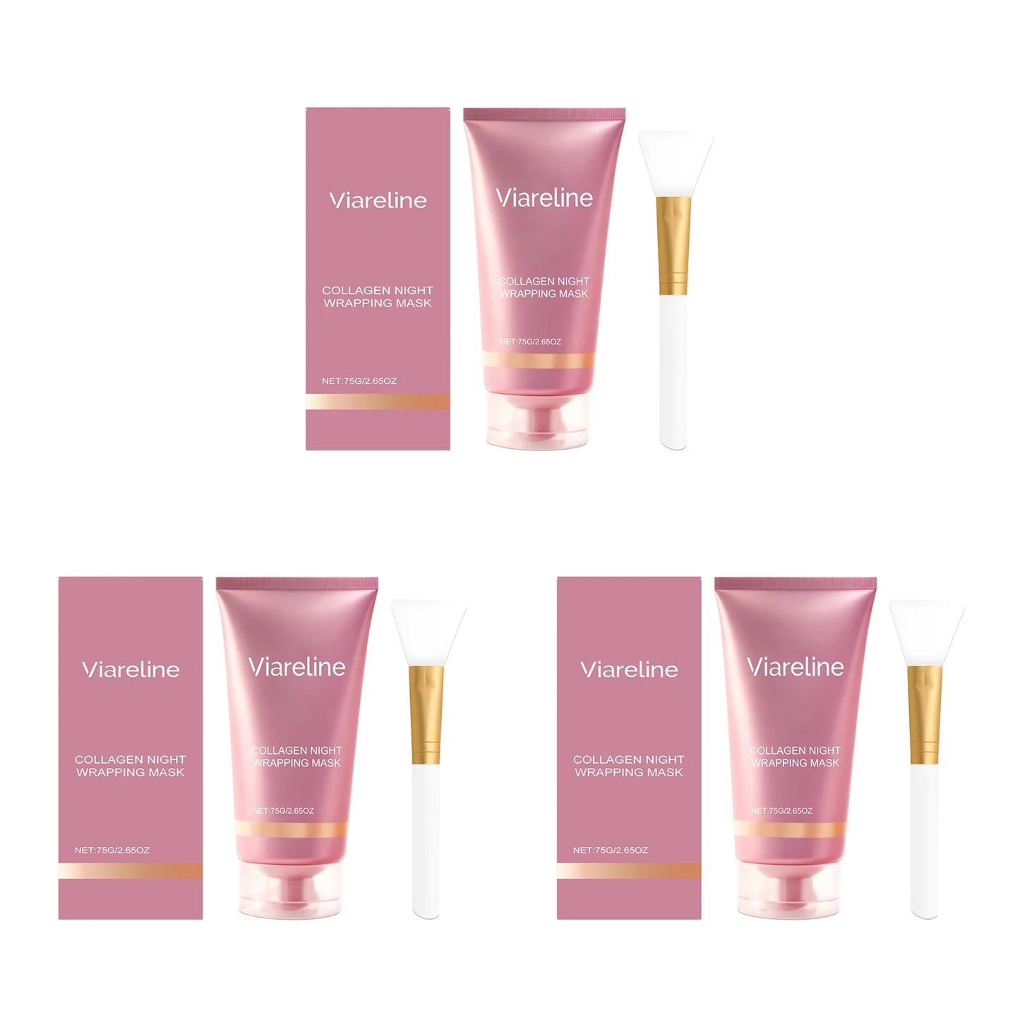 Collagen Facial Mask Brightening Moisturizing Firming Fade Fine Lines Improve Dullness Smoothing Glowing Wrapping Peel-Off Mask Peaceful Pleasures Health and Wellness 225g boxed