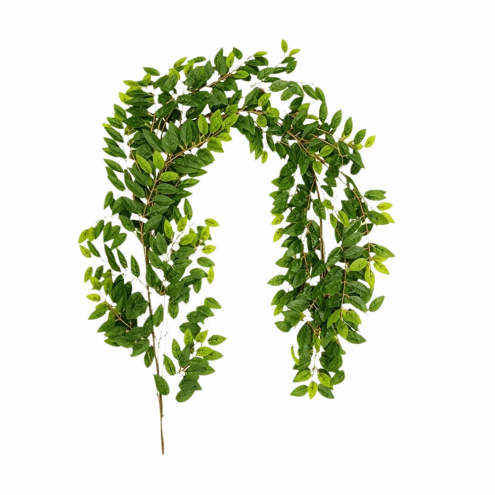 Artificial Silk Willow Vine Garland 180cm – Green Leaf Décor